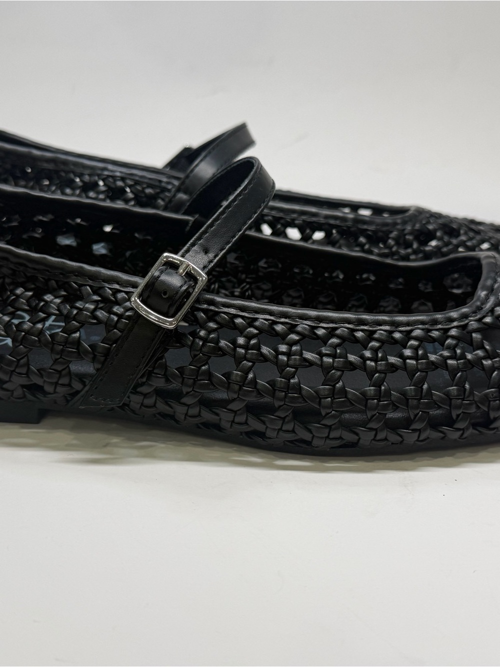 SERRA Black Woven Braided Mary Jane Flats Buckle Strap - Picture 5 of 12